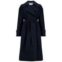 Oversized Water Repellent Trench Coat - Dark Blue
