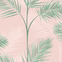 Image of South Beach Palm Leaf Wallpaper Blush Pink Fine Decor FD42680