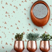 Star-ling Wallpaper Pale Verdigris and Copper Mini Moderns AZDPT029PV