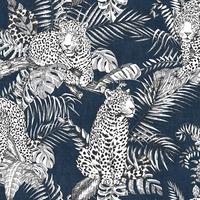 Image of Mamboa Leopard Wallpaper Blue Muriva 173523