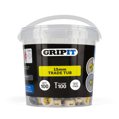 15mm Plasterboard Fixing - 100 Pack (Yellow)