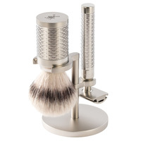Image of Muhle Rocca Stainless Steel Shaving Set with Synthetic Brush
