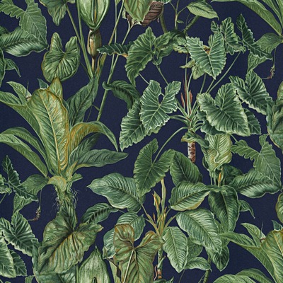 Paradisio Tropical Leaves Wallpaper Navy Erismann 6303-08
