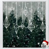 Image of 8 x Diamond Baubles Christmas Window Decals - Small Set
