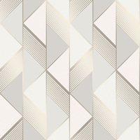 Image of Lipsy Geometric Wallpaper Grey / Gold Muriva 144901