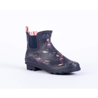 Image of Woodland Womens Navy Floral Chelsea Wellington Boots