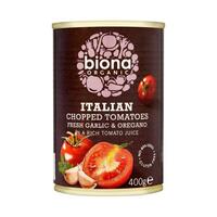 Image of Biona Organic Chopped Tomatoes With Garlic & Oregano 400g