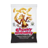 Image of Cheeky Monkey Organic Cheeky Monkey Peanut Butter Chilli Pepper Puffs 60g