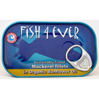 Image of Fish4Ever Mackerel Fillet In Organic Sunflower Oil (120g)