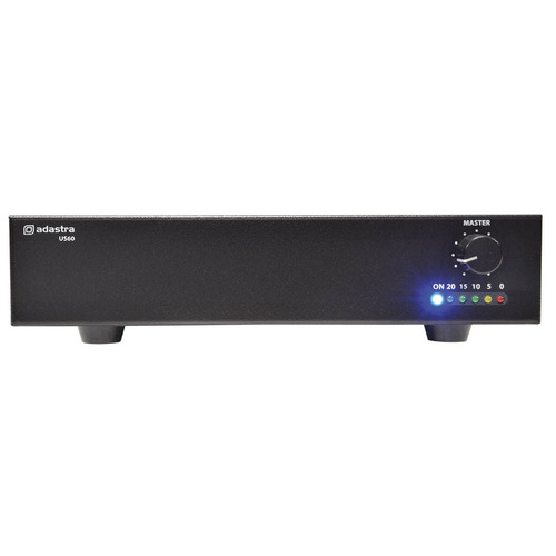 Slave Amplifier 100v Line or 8 ohms 60W, with Alarm Override. Half Rack Width