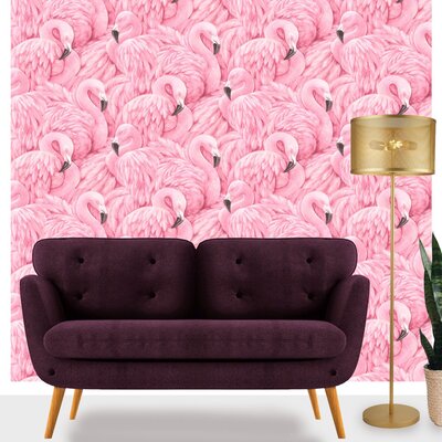 Lucy in the Sky Flamingo Wallpaper Pink Rasch 803211