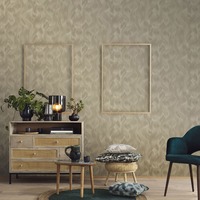 Image of Elle Decoration Wave Pattern Wallpaper Gold 1015130