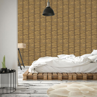 Global Fusion Bamboo Wallpaper Brown Galerie G56387