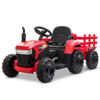 Image of Tobbi Tractor And Trailer Red Electric Ride On Tractor
