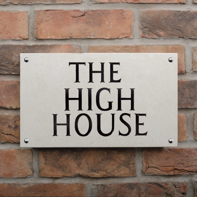 Limestone House Sign - 35.5 x 20cm