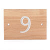 Image of 1 Digit Solid Oak Wood House Number