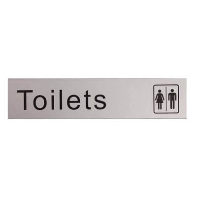 Toilets Metal Effect PVC Sign