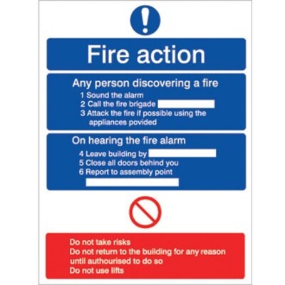 Fire Action Sign