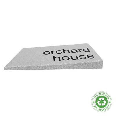 EcoStone Environmentally Friendly House Sign - right hand wedge with 2 lines of text 205 x 125mm - UWNP1R