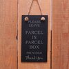 Image of Portrait Slate hanging sign - "Please leave parcel in parcel box provided Thank you"