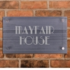 Image of Ridged Slate House Sign with acrylic front panel 50 x 30cm - 2 lines of text