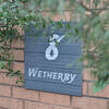 Image of Ridged Slate House Sign 400 x 400mm - 2 lines of text