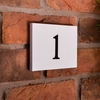 Image of 1 Digit Granite House Number with sandblasted and painted background