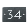 Slate house number 34 v-carved with white infill numbers
