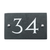 Image of Slate house number 34 v-carved with white infill numbers