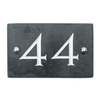 Image of Slate house number 44 v-carved with white infill numbers