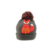 Image of Foxy Knitted Pom Pom Hat - Charcoal
