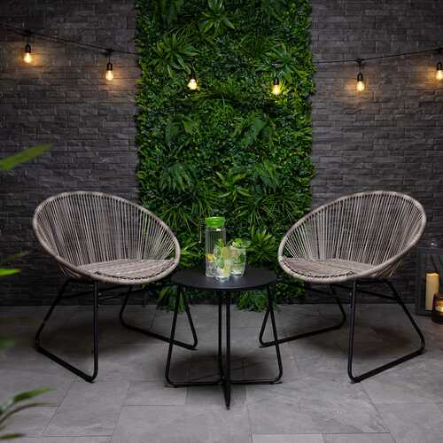 Zanzibar Tea for Two Bistro Set - Grey