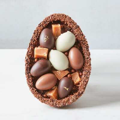 Billionaire Filled Easter Egg &pipe; Half Filled Milk Chocolate Egg &pipe; By Post UK Delivery