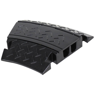 2 Channel Cable Ramp 30 Degree Corner - Black Lid