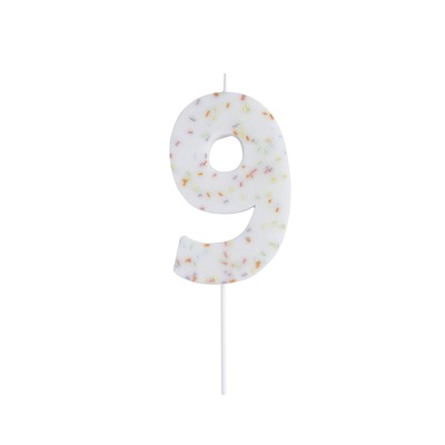 Giant Pastel Sprinkle Number Candles - Number 9