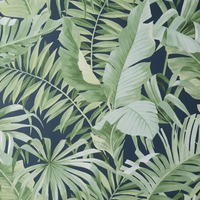 Image of Maui Leaf Wallpaper Navy Fine Decor FD42851