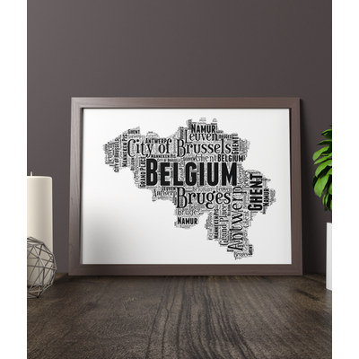 Personalised Belgium Word Art Map