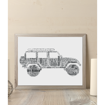 Personalised Land Rover Word Art