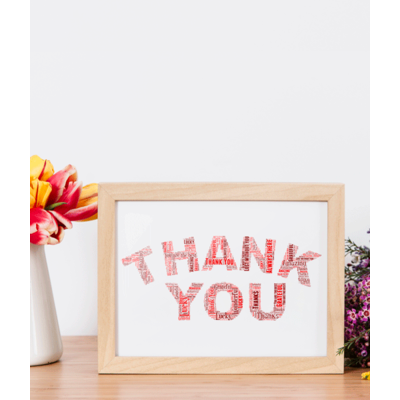 Personalised THANK YOU Word Art Picture Gift Design