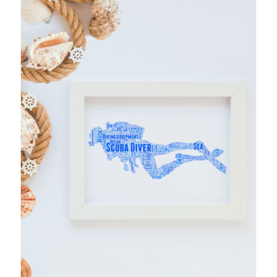 Personalised Scuba Diver Word Art Gift
