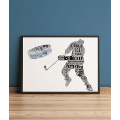 Personalised Ice Hockey Word Art Picture Frame Gift
