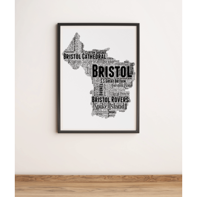 Personalised Bristol Word Art Map