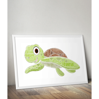 Personalised Turtle Word Art Print