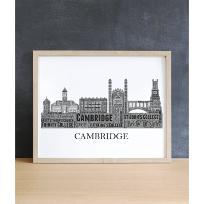Personalised Cambridge Skyline Word Art