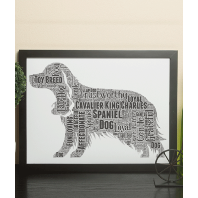 Personalised Cavalier King Charles Spaniel Dog - Word Art
