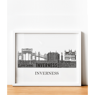 Personalised Inverness Skyline Word Art