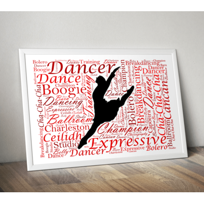 Personalised Dancer Word Art Picture Frame Gift