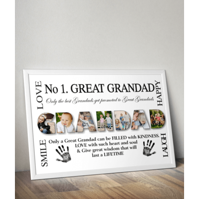 No 1 Great GRANDAD Personalised Photo Collage Gift