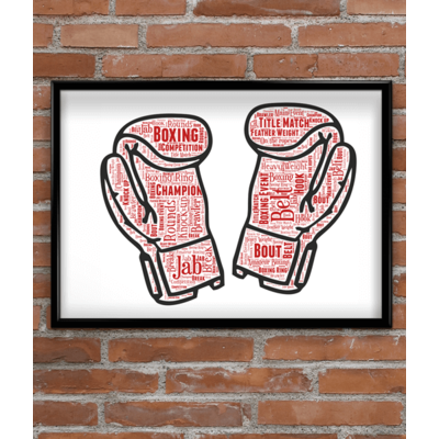 Boxing Gloves Word Art Print - Boxer Gift