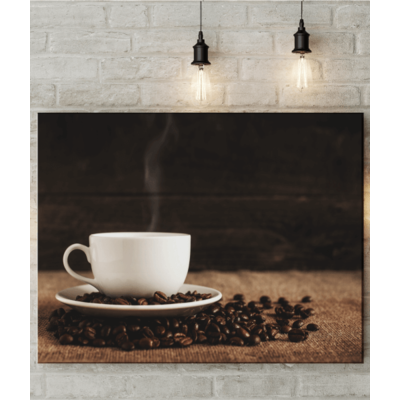 Steaming Coffee Cup Picture Canvas